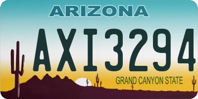 AZ license plate AXI3294