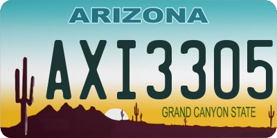 AZ license plate AXI3305