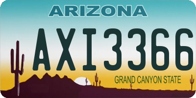 AZ license plate AXI3366