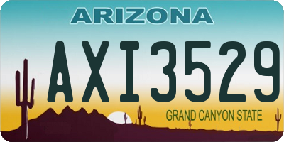 AZ license plate AXI3529