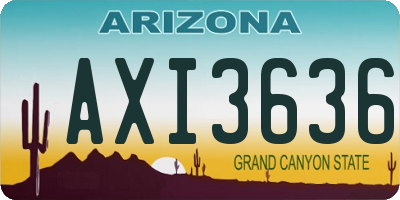 AZ license plate AXI3636