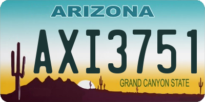 AZ license plate AXI3751