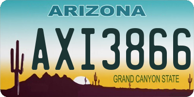 AZ license plate AXI3866