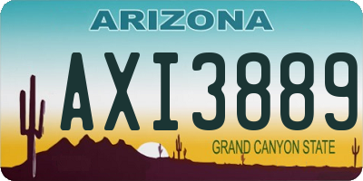 AZ license plate AXI3889