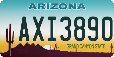 AZ license plate AXI3890