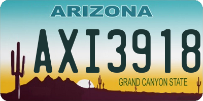 AZ license plate AXI3918