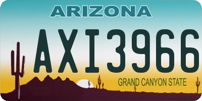AZ license plate AXI3966