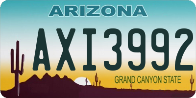 AZ license plate AXI3992