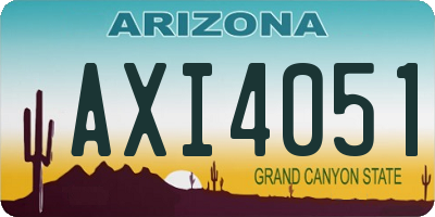 AZ license plate AXI4051