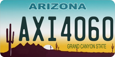 AZ license plate AXI4060