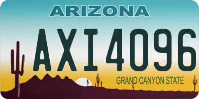 AZ license plate AXI4096