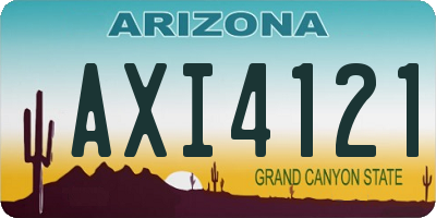 AZ license plate AXI4121