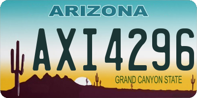 AZ license plate AXI4296