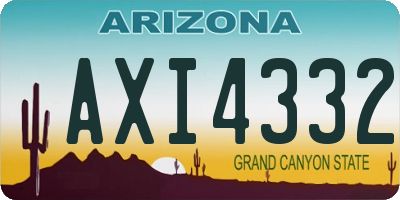 AZ license plate AXI4332