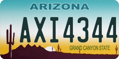 AZ license plate AXI4344