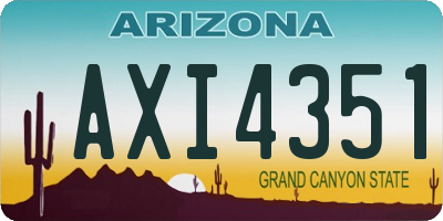 AZ license plate AXI4351