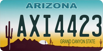 AZ license plate AXI4423
