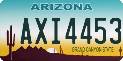 AZ license plate AXI4453