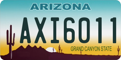 AZ license plate AXI6011