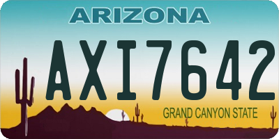 AZ license plate AXI7642