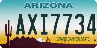 AZ license plate AXI7734