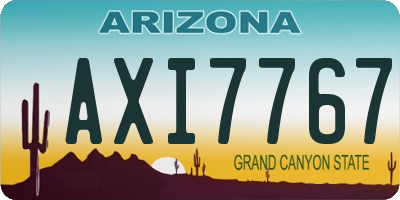AZ license plate AXI7767