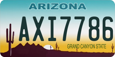 AZ license plate AXI7786