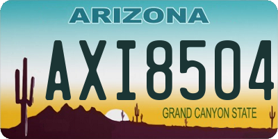AZ license plate AXI8504