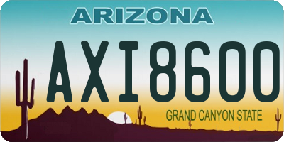 AZ license plate AXI8600