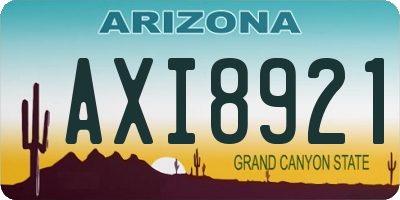 AZ license plate AXI8921