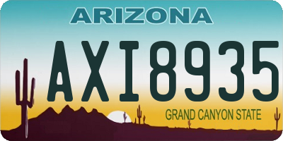 AZ license plate AXI8935