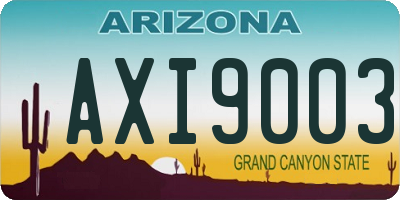 AZ license plate AXI9003