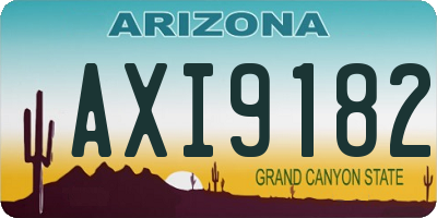 AZ license plate AXI9182