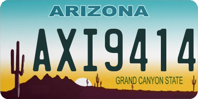 AZ license plate AXI9414