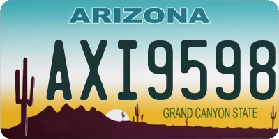 AZ license plate AXI9598