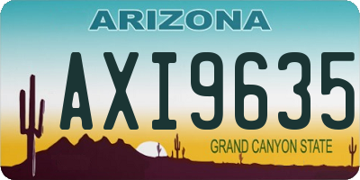 AZ license plate AXI9635