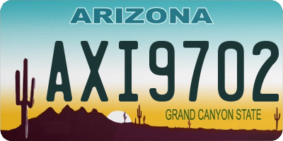 AZ license plate AXI9702