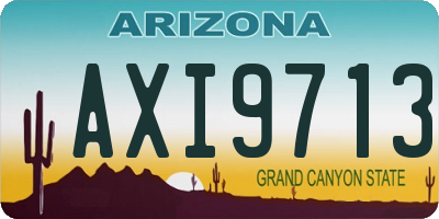 AZ license plate AXI9713