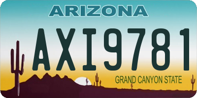 AZ license plate AXI9781