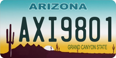 AZ license plate AXI9801