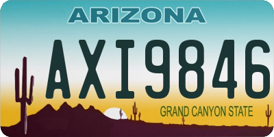 AZ license plate AXI9846