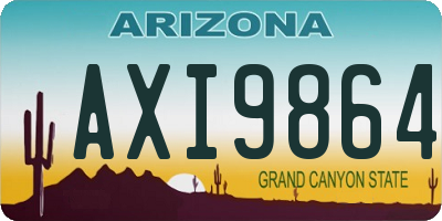 AZ license plate AXI9864