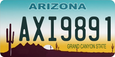 AZ license plate AXI9891
