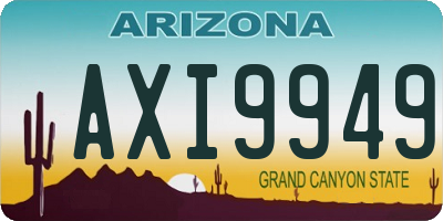 AZ license plate AXI9949