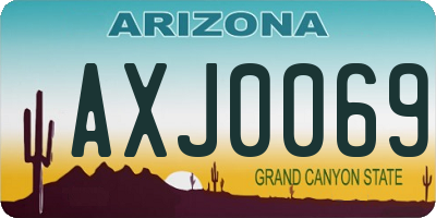 AZ license plate AXJ0069