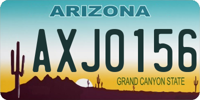 AZ license plate AXJ0156