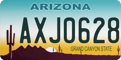 AZ license plate AXJ0628