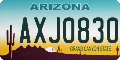 AZ license plate AXJ0830