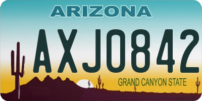 AZ license plate AXJ0842