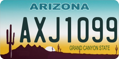 AZ license plate AXJ1099